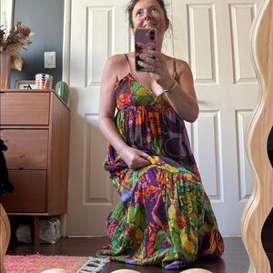 Goa Vibrant Floral Maxi Dress
